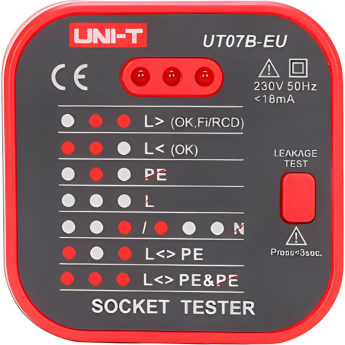 Тестер розеток UNI-T UT07B-EU